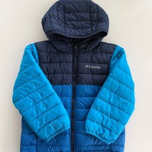 Columbia Kids Puffer Jacket - Navy and Light Blue. Size 4t